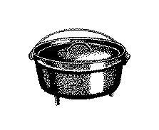 Dutch oven used for cooking outdoors