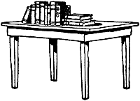 table with books from clipart etc